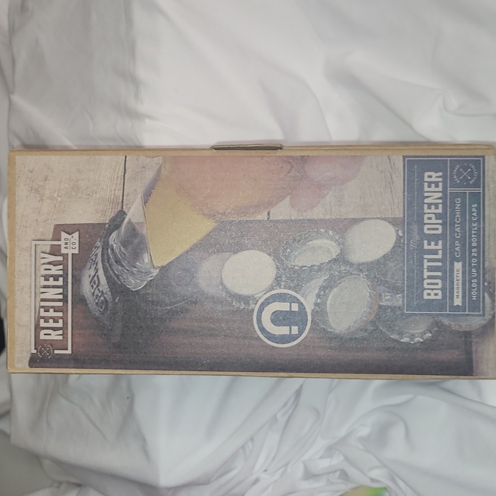 New in box! Refinery Magnetic cap catching Bottle Opener